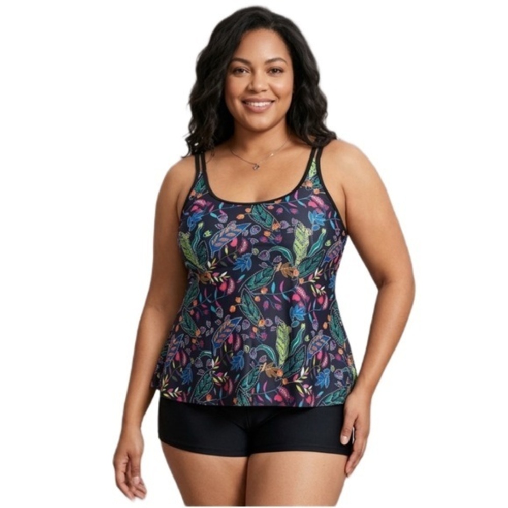 Women’s Floral Print Tankini Top Size 2XL (Runs Small)